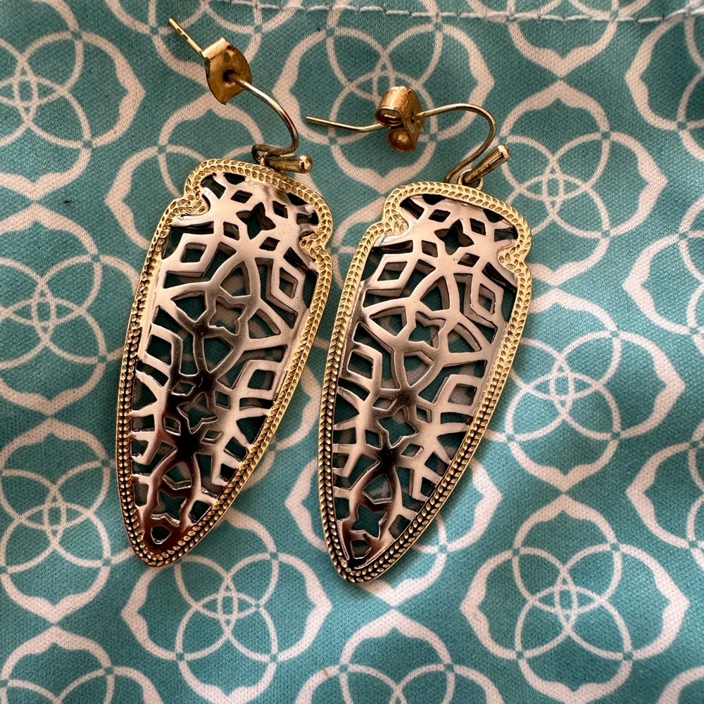 Mosaic silver Kendra Scott hanging earrings